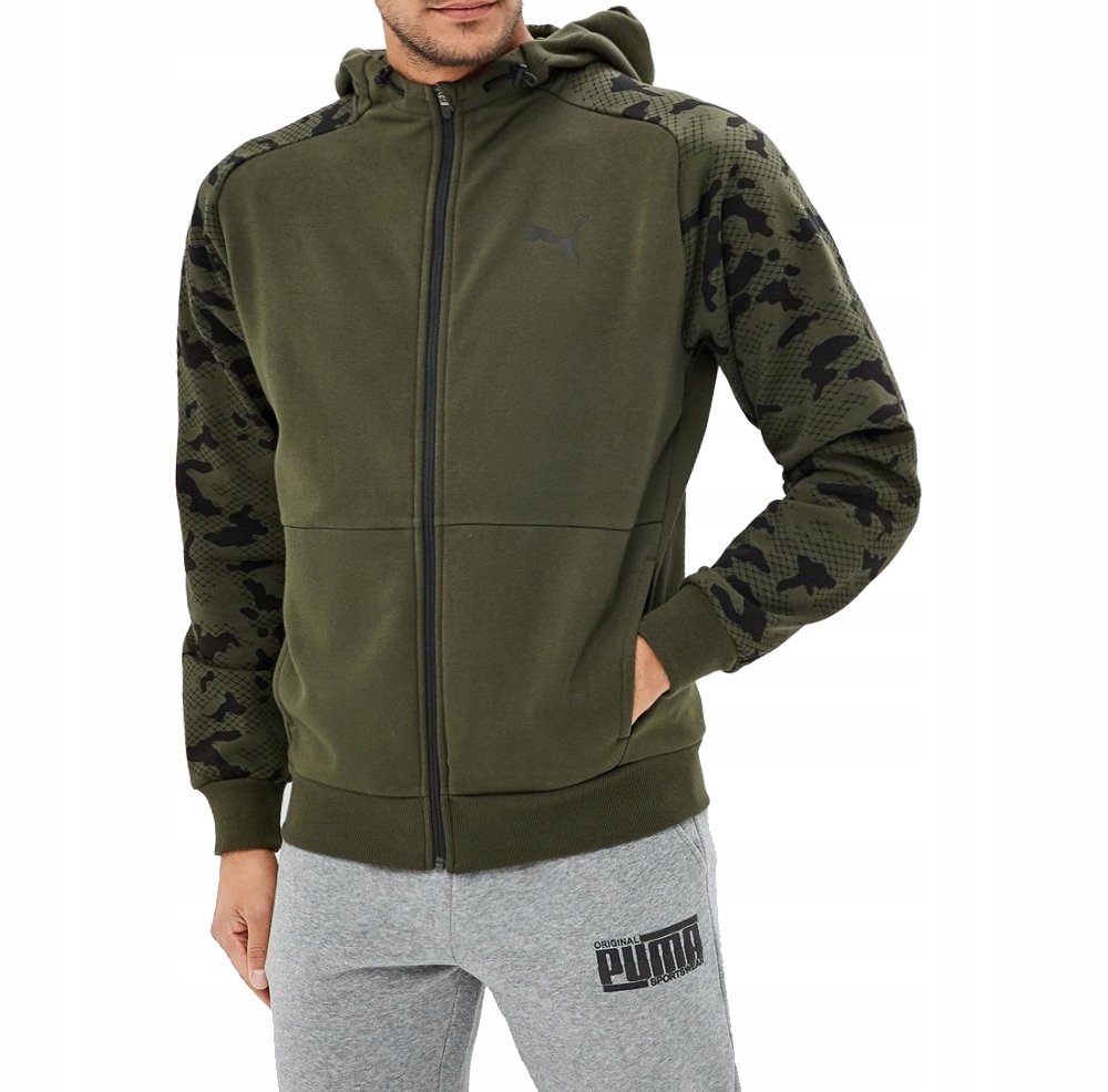 1572 BLUZA MĘSKA PUMA ROZPINANA Z KAPTUREM MORO XL - 7845829825