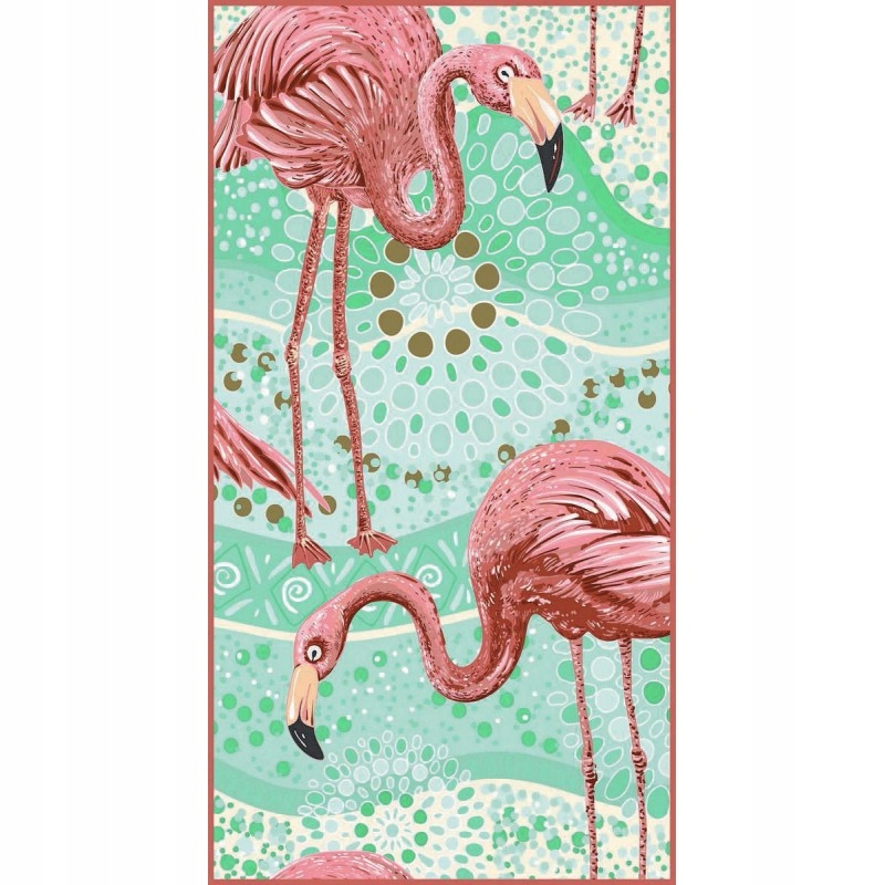 Ręcznik plażowy na basen wakacyjny kolorowy duży 150x70 Flamingi dla dzieci