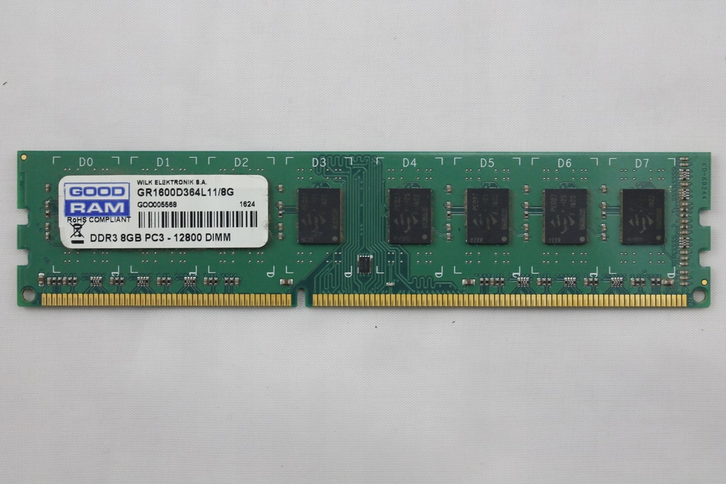 Pamięć RAM GOODRAM 8 GB DDR3 cl11 GR1600D364L11/8G