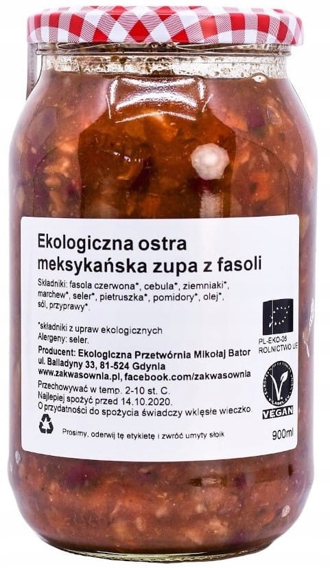 ZUPA MEKSYKAŃSKA OSTRA Z FASOLI BIO 900 ml - ZAKWA