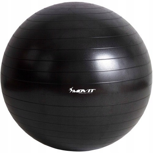 Czarna piłka gimnastyczna 65 cm z pompką MOVIT