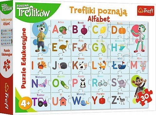 Puzzle 30 elementów - Edukacyjne, Trefliki poznają