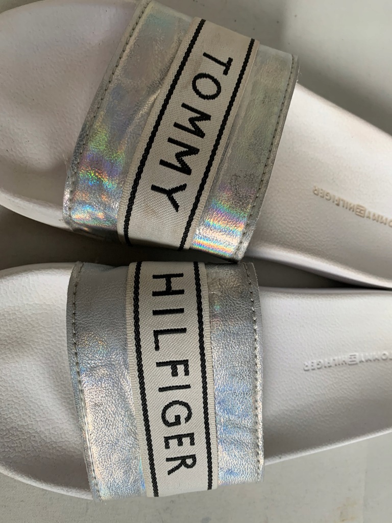 TOMMY HILFIGER POOL SLIDE SHINY IRIDESCENT 39