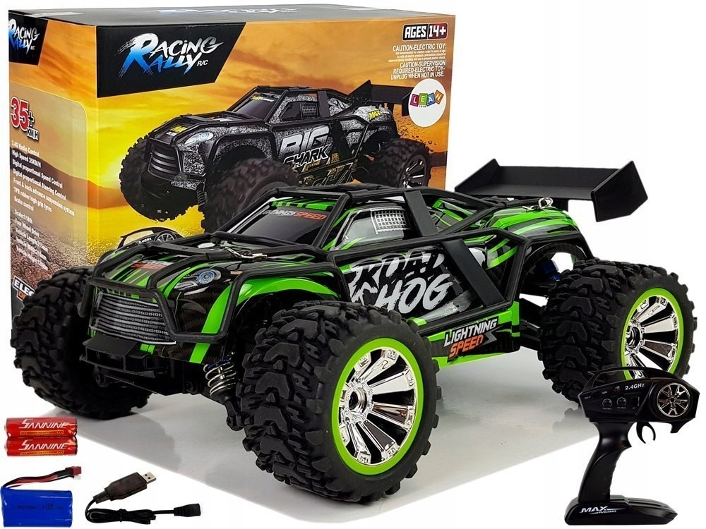 Import LEANToys Auto Off-Road Zdalnie Sterowane Zielone 2.4G 1:18 35 km/h K