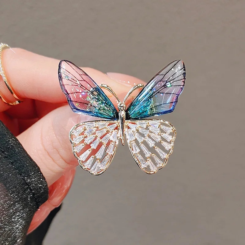 Fashion Rhinestone Brooches for Women Trendy Butterfly Pins Clothes