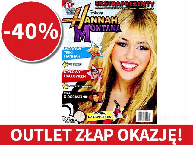 Hannah Montana 10/2010 + RĘKAWICZKI + BRANSOLETKI