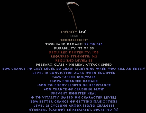 Infinity Nieskończoność D2 Diablo 2 Non Ladder