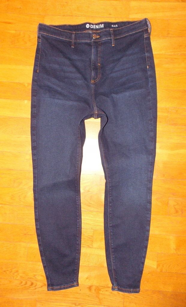 Spodnie jeans RIVER ISLAND rurki wysoki stan 44