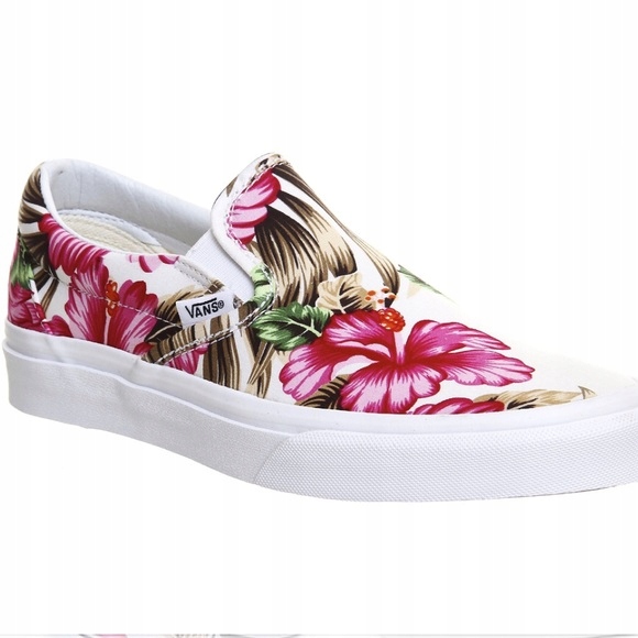 vans hawaiian floral slip on