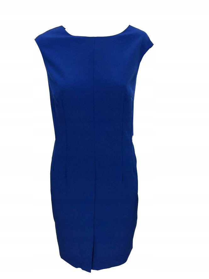 niebieska sukienka klasyka minimalizm chabrowa 614