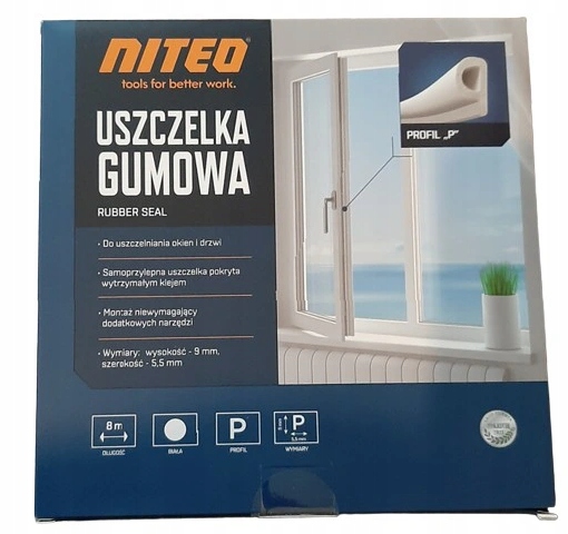 Uszczelka gumowa dł. 8m 9x5,5mm NITEO profil P