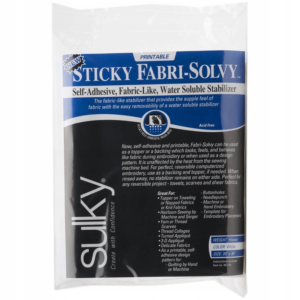 Sticky Fabri Solvy 51x91 stabilizator rozpuszczalny przyczepny