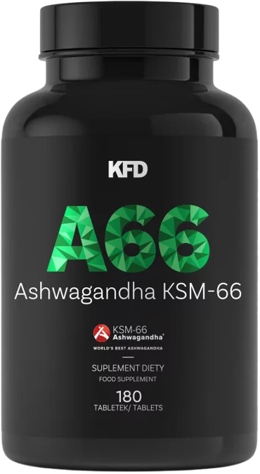 KFD ASHWAGANDHA KSM-66 adaptogen stres pamięć 180 tabletek