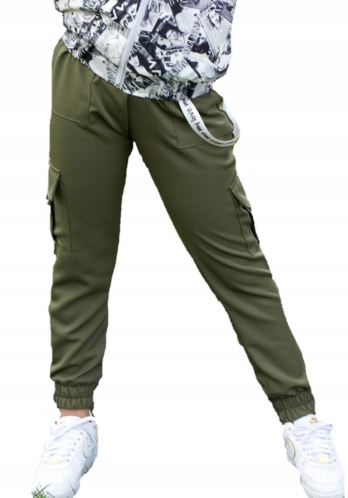 Spodnie dziewczęce bojówki khaki marinex 146