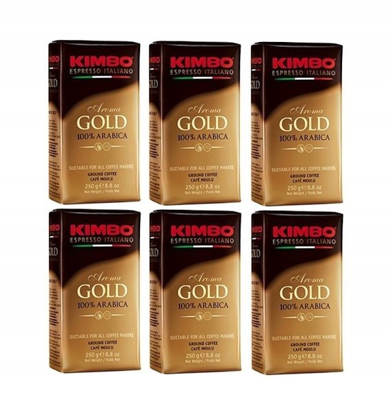 Kimbo Aroma Gold 250g włoska kawa mielona x 6szt
