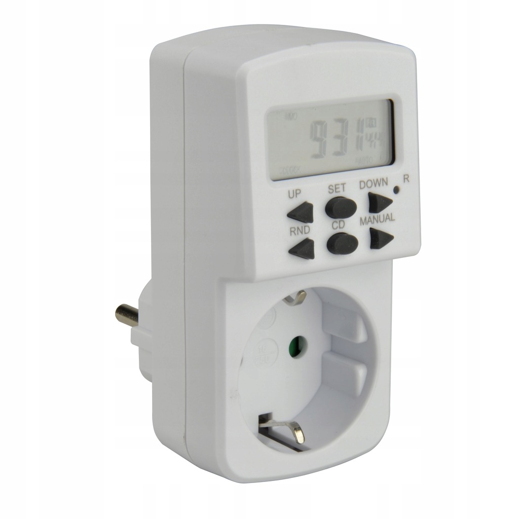 Programator tygodniowy Unitec cyfrowy LCD do wnętrz biały 230V 1800W
