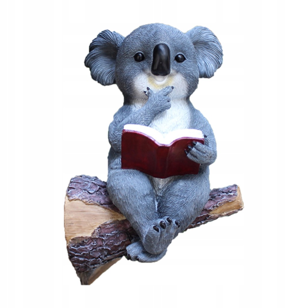 Jednoczęściową statuę misia koala w ogrodzie