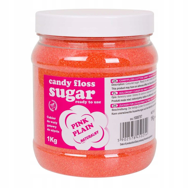 Kolorowy cukier do waty cukrowej różowy naturalny