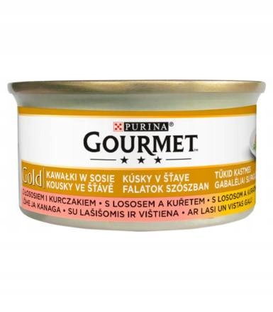 GOURMET GOLD - łosoś i kurczak w sosie 85g