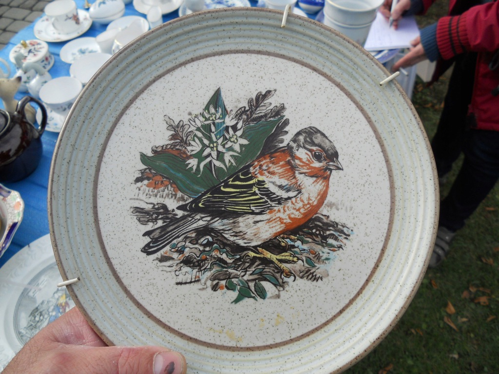 Talerz ceramika ptak