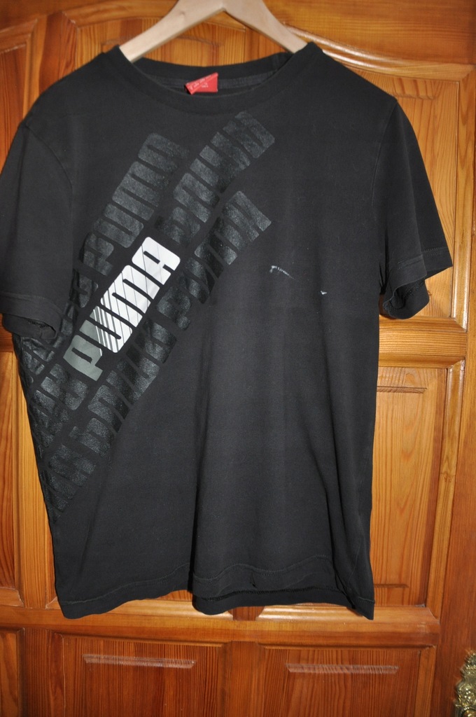 PUMA czarny T-shirt nadruk M/L