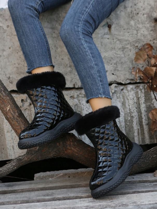 SHEIN BOTKI DAMSKIE Z FUTERKIEM CZARNE WSUWANE 37,5 056