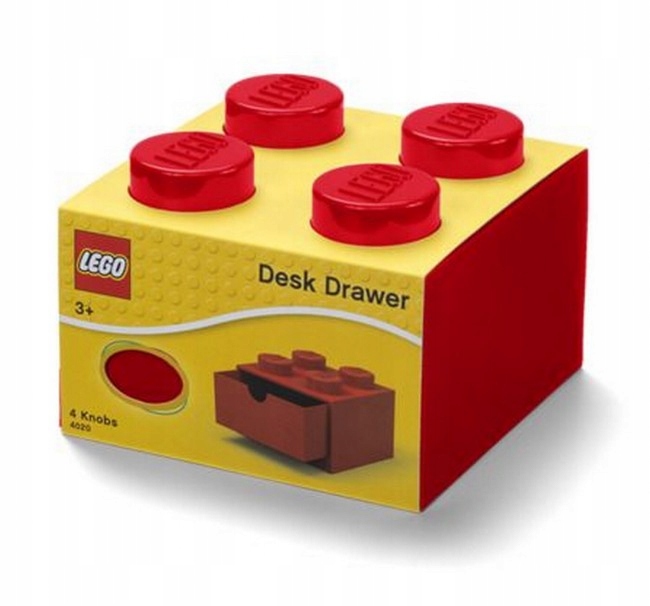 Lego Brick 4 Desk Drawer czerwony
