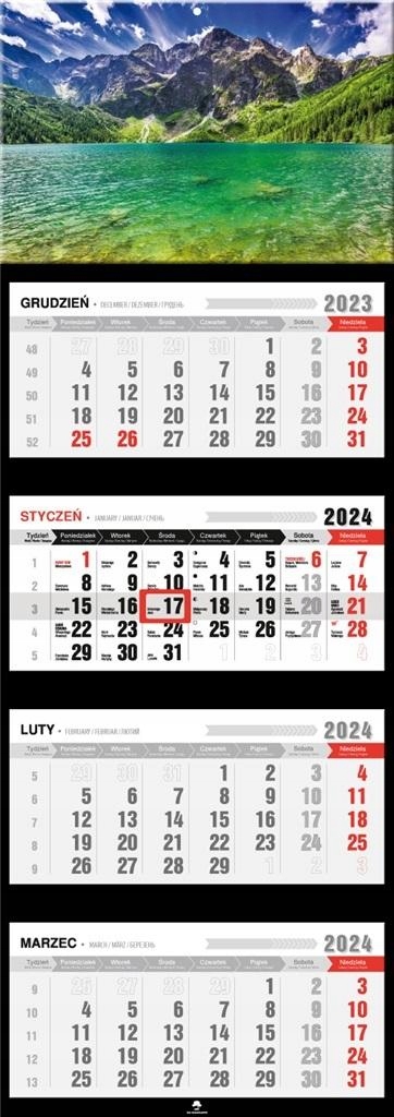 Kalendarz 2024 czterodzielny Tatry