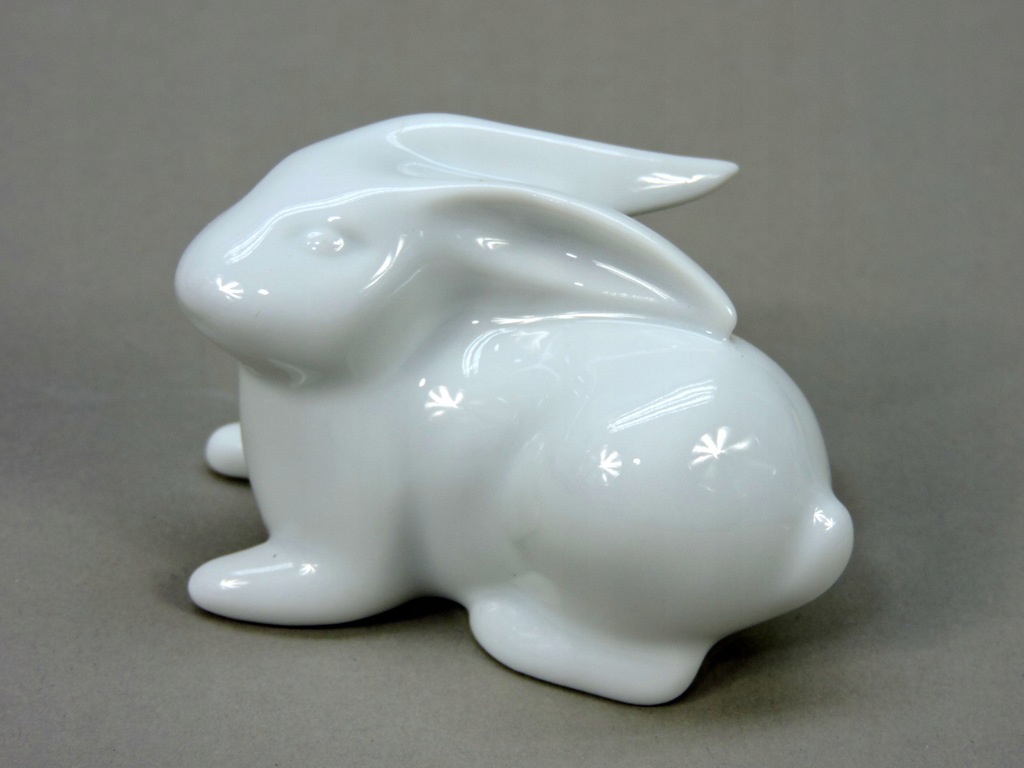 Figurka biały królik zając design Furstenberg 1950