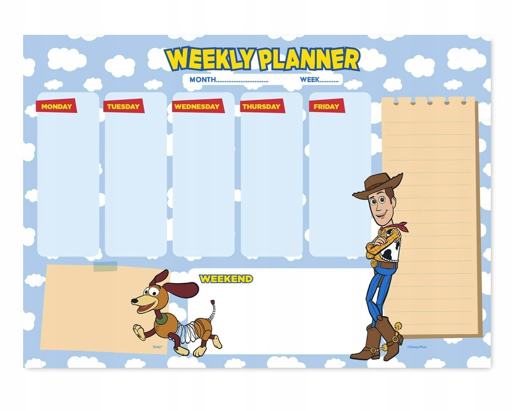Toy Story - planer tygodniowy organizer biurkowy
