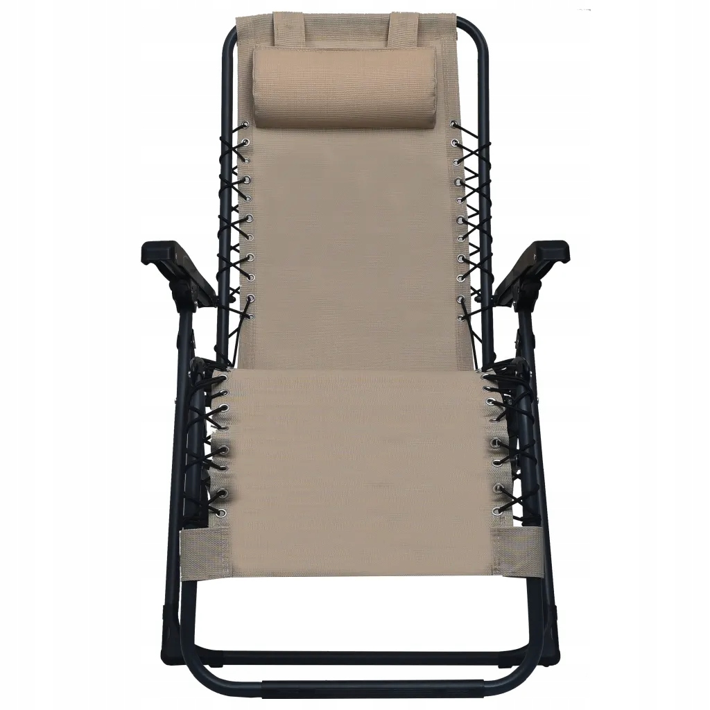 Składane krzesło tarasowe, taupe, textilene