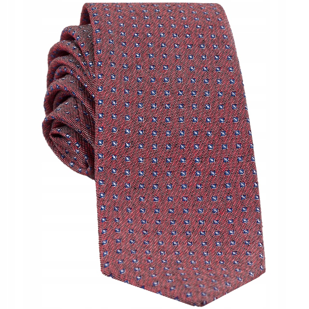 Krawat męski czerwony 7cm wysoka jakość