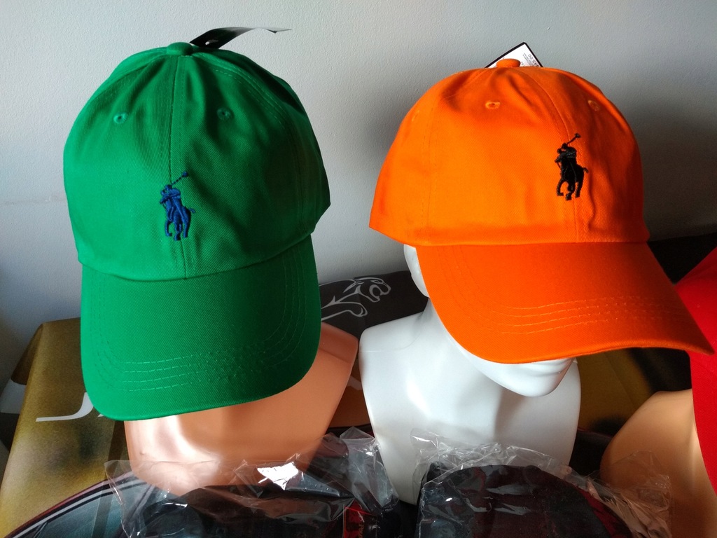 Czapka POLO Ralph Lauren zielona, skórzany pasek