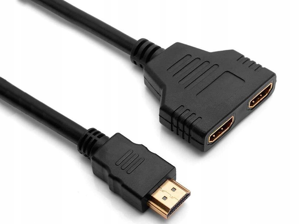 Rozdzielacz hdmi splitter rozgałęźnik 2 porty fhd wysoka jakość wykonania
