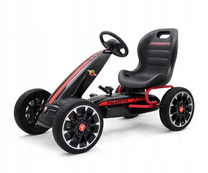 DUŻY SPORTOWY GOKART NA PEDAŁY POJAZD ABARTH CZARN