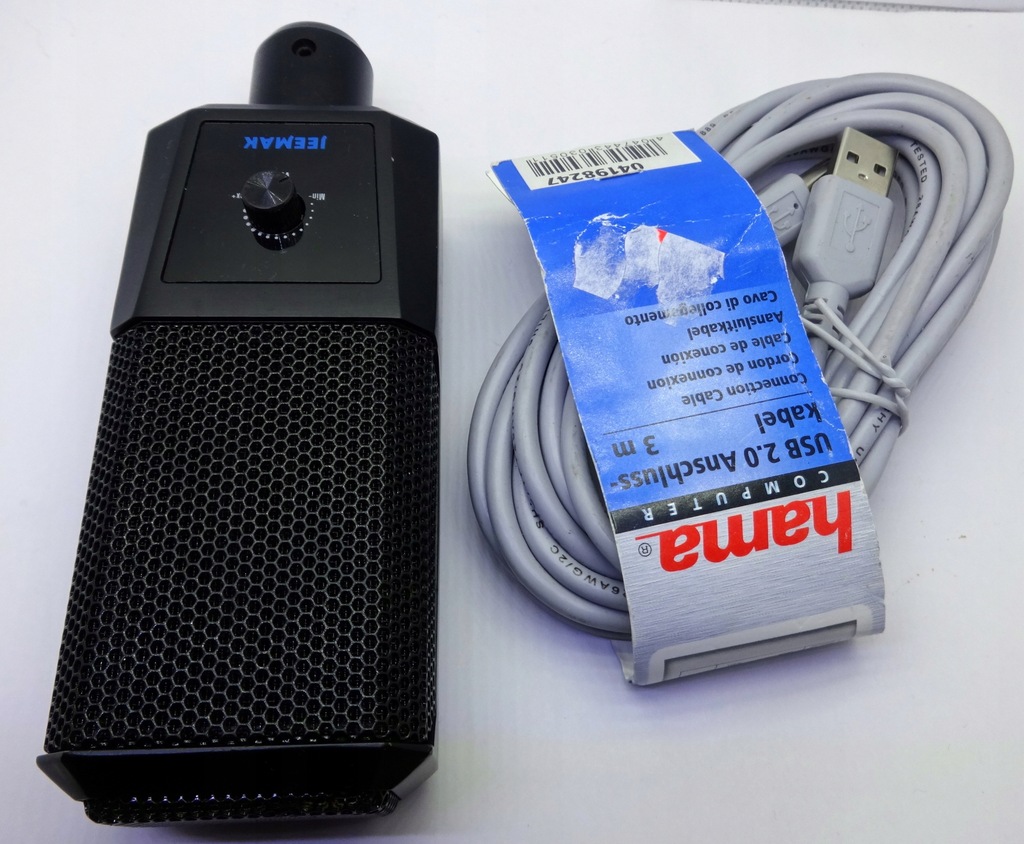 mikrofon Pojemnościowy jeemak z kablem USB Hama 3m