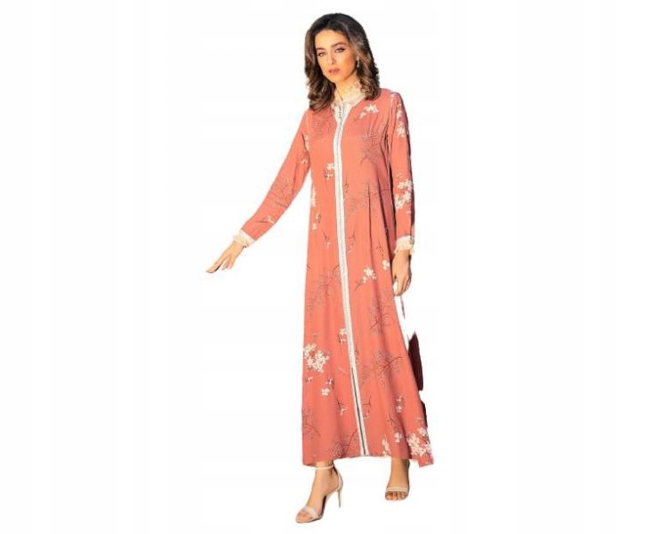 Women's Floral Kaftan Set With Embroidered Details