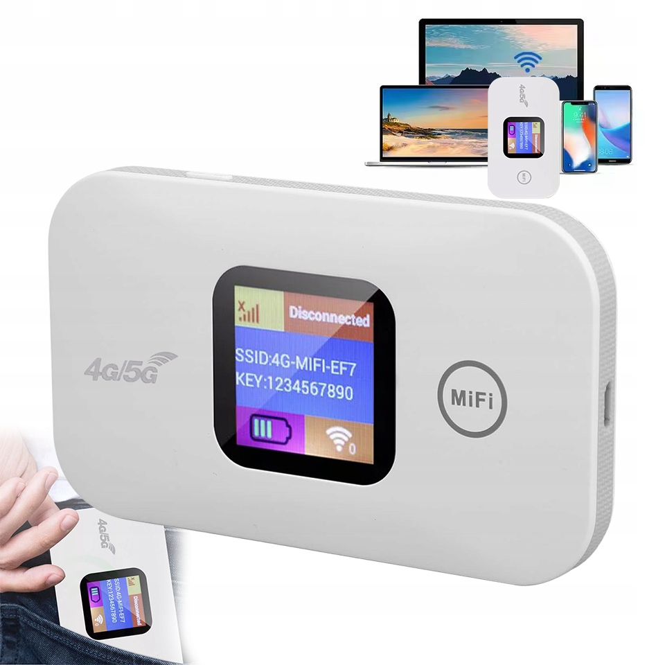 Router WiFi mobilny na SIM podróżny 4G/5G LTE 150Mbps MIFI 2100 mAh ...