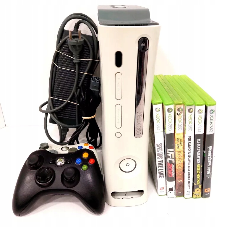 KONSOLA XBOX 360 60GB 6 GIER 2X PAD