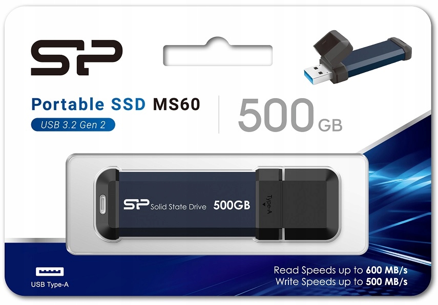 Dysk zew. SSD Silicon Power MS60 500GB USB-A 3.2 600/500 MB/s