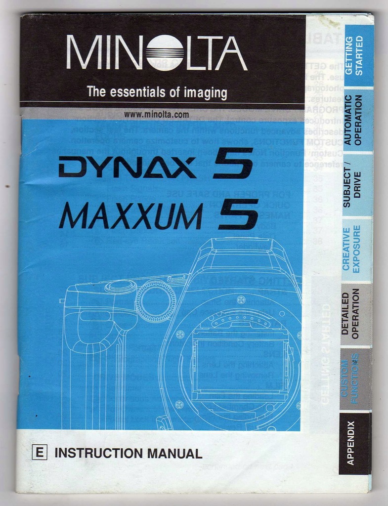 MINOLTA DYNAX 5, MAXXUM 5 INSTRUKCJA