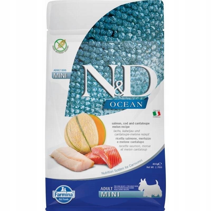 FARMINA N&D Ocean Dog Salmon, Cod, Cantaloupe, Melon Adult Mini - sucha