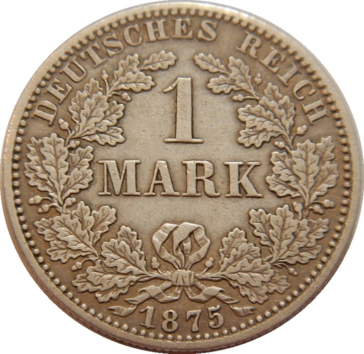 NIEMCY 1 marka 1875 rok. Srebro 900.