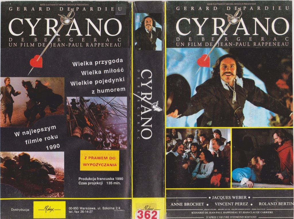[VHS-418] CYRANO DE BERGERAC - Gerard Depardieu