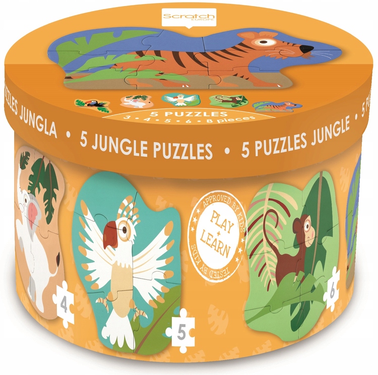Pierwsze Puzzle DŻUNGLA Zwierzęta 26 Elementów 6181122 Układanka Scratch