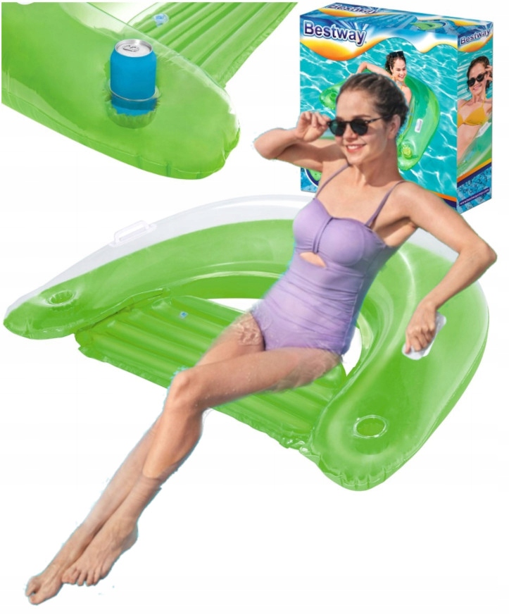 FOTEL Z OPARCIEM KOŁO DO PŁYWANIA NA BASEN PLAŻĘ UCHWYT NAPÓJ BESTWAY