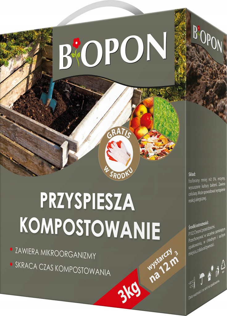 KOMPOSTER PRZYSPIESZA KOMPOSTOWANIE 3 KG BIOPON