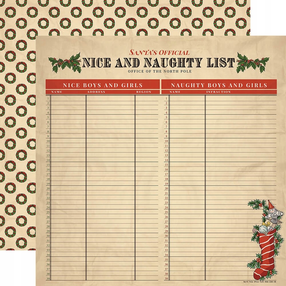 Papier 30 x 30 cm - Carta Bella - Naughty and Nice