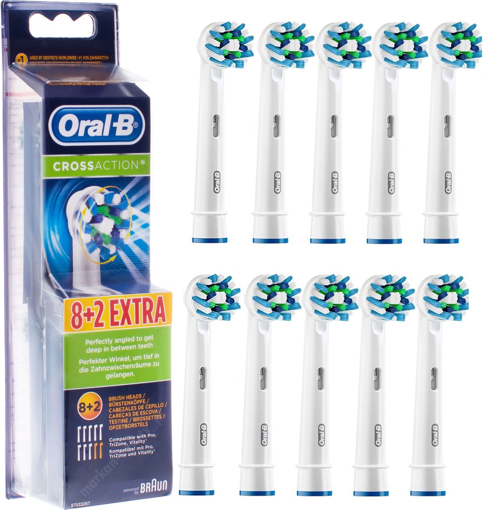 ORALB Braun Końcówka CROSS ACTION EB50 10 sztuk 7186581573