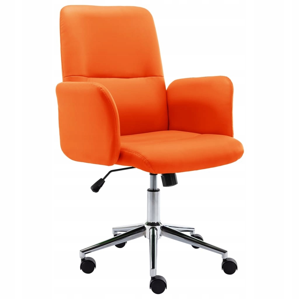 Krzesło biurowe, sztuczna skóra, pomarańczowe